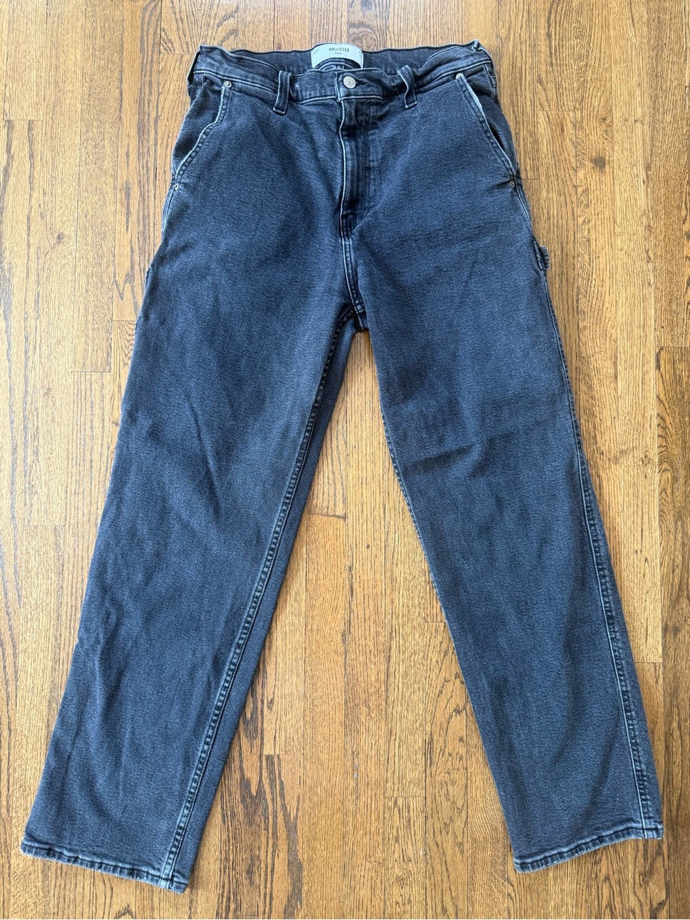 Hollister Men's Straight Jeans in Washed Black